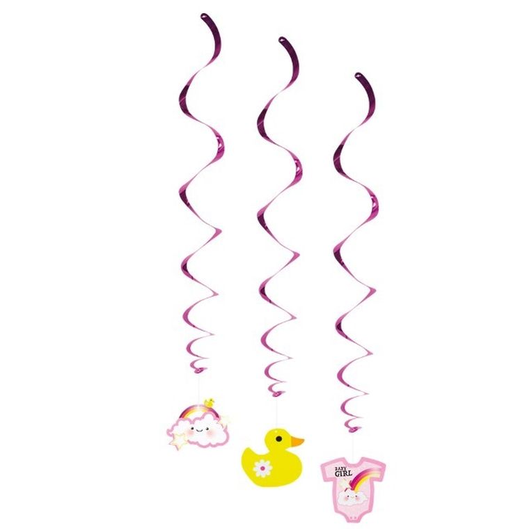 It's a girl, dekoracja świderki, 3 szt.