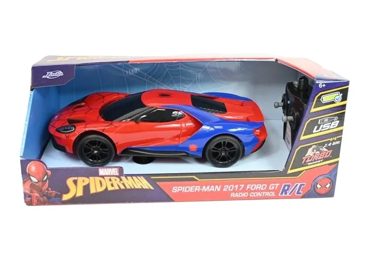 Jada, Spider-Man, Ford GT, model pojazdu zdalnie sterowany, 1:16
