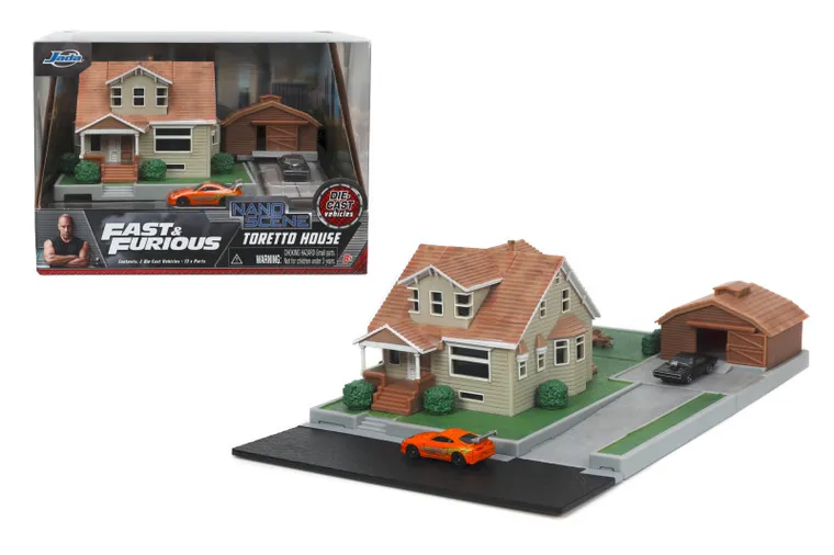 Jada Toys, Fast & Furious, Diorama, Nano dom, model metalowy z pojazdami