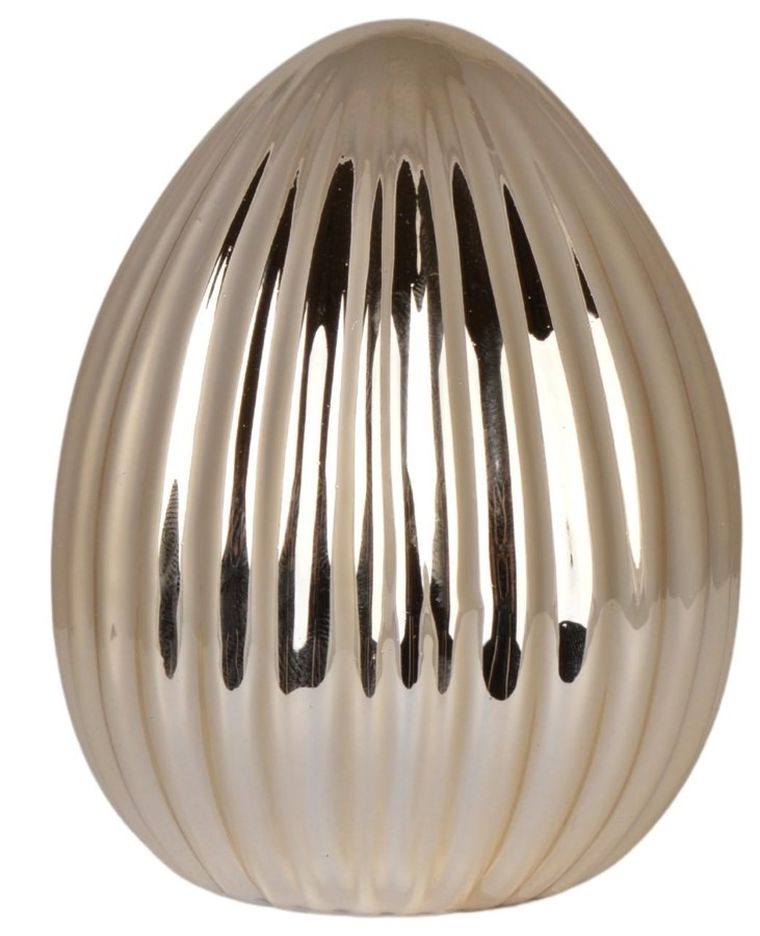 Jajko ceramiczne, złote, mini, 8,5-7-7 cm