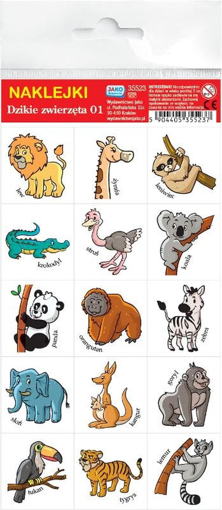 Jako, naklejki, dzikie zwierzęta