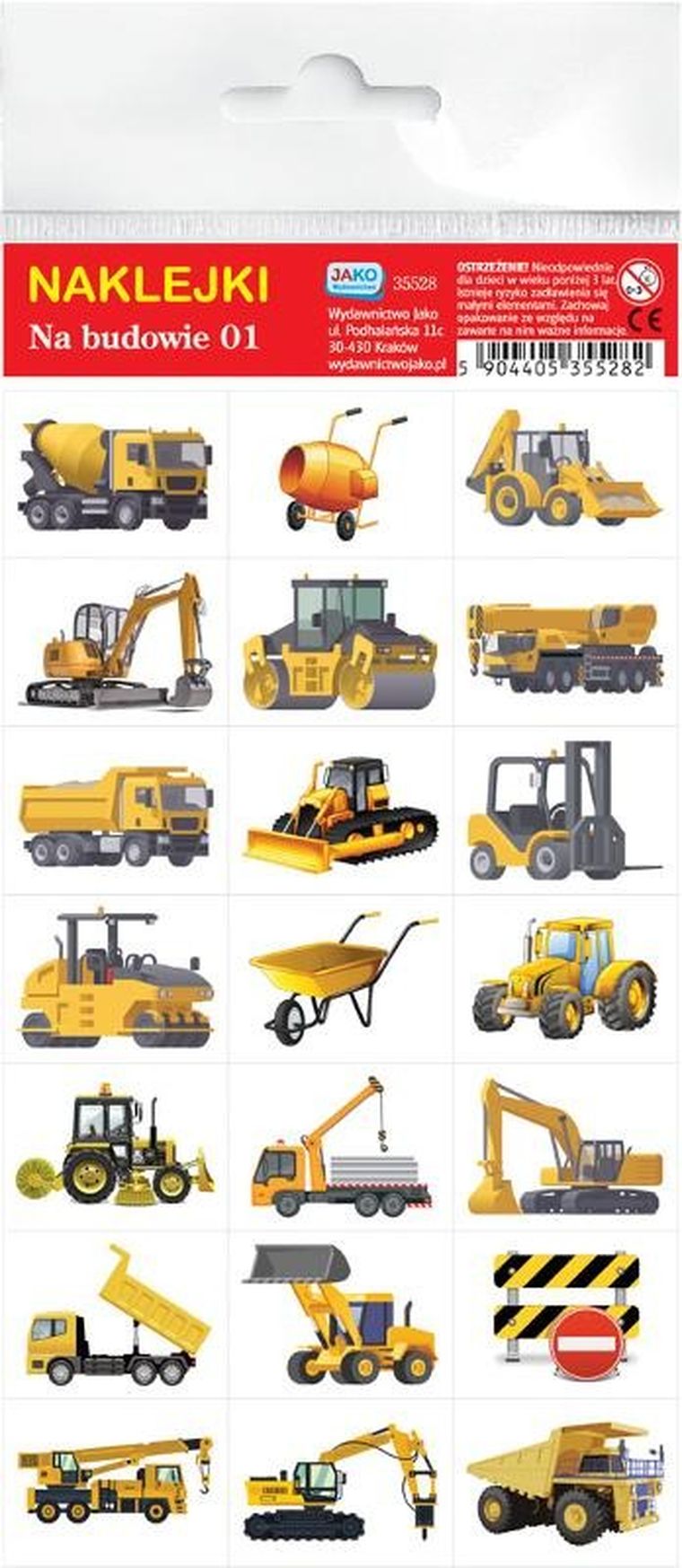 Jako, naklejki, na budowie