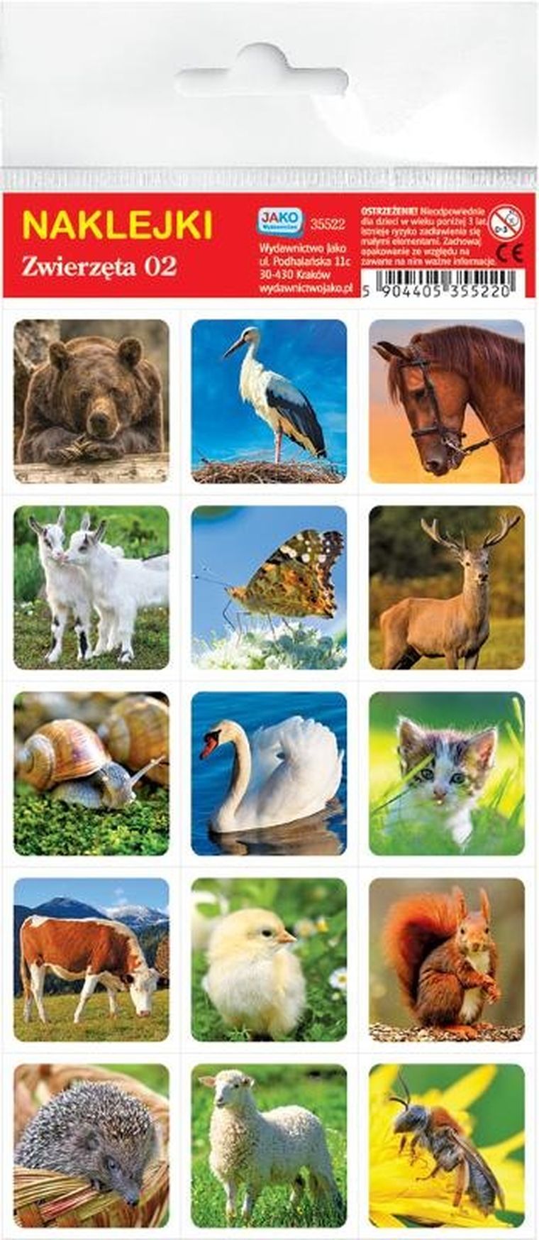 Jako, naklejki, zwierzęta