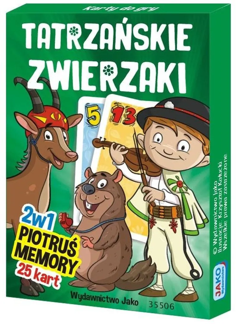 Jako, Tatrzanskie Zwierzaki, Piotruś Memory, gra karciana, 2w1