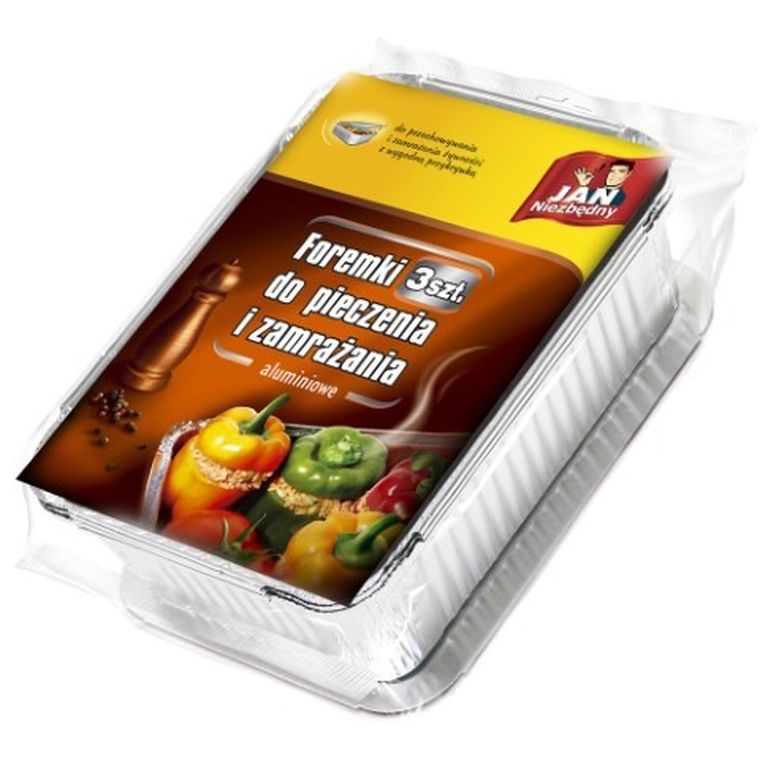 Jan Niezbędny, foremki aluminiowe do pieczenia i zamrażania, 3 szt.