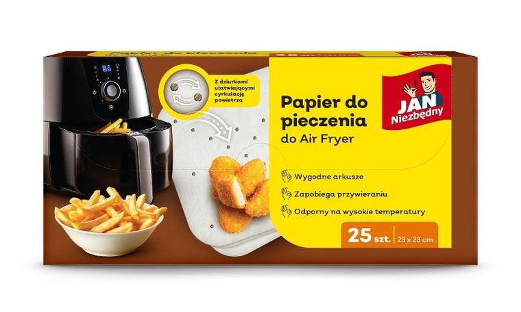 Jan Niezbędny, papier do pieczenia do airfryer, 25 szt.