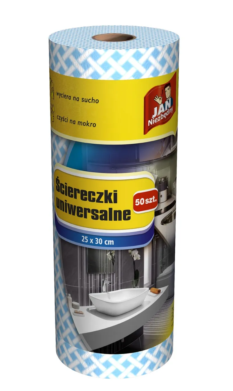 Jan Niezbędny, ściereczki na rolce, kolorowe, 50 szt.