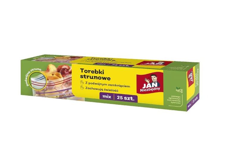 Jan Niezbędny, torebki strunowe, podwójne zamknięcie, mix, 25 szt.