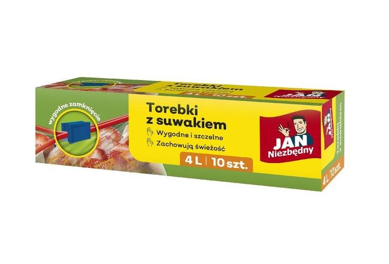 Jan Niezbędny, torebki z suwakiem, 4l, 10 szt.