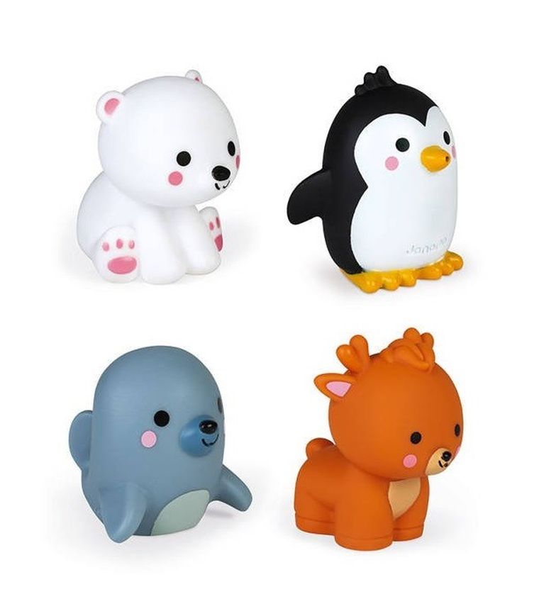 Janod, 4 zwierzątka polarne, zestaw do kąpieli