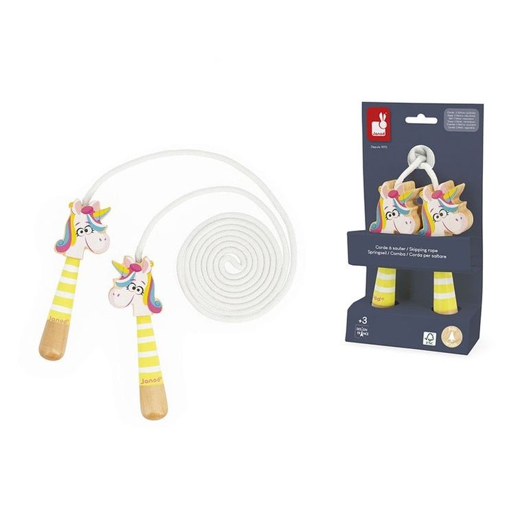 Janod, Applepop, Jednorożec, skakanka z drewnianymi rączkami