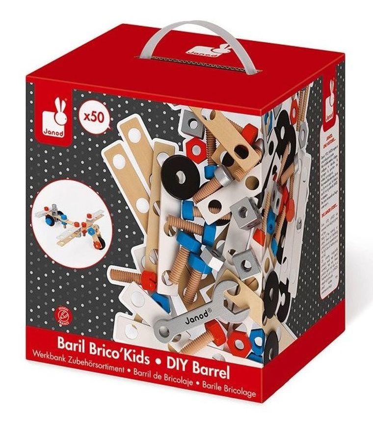 Janod, Brico ‘Kids, zestaw konstruktora, 50 elementów