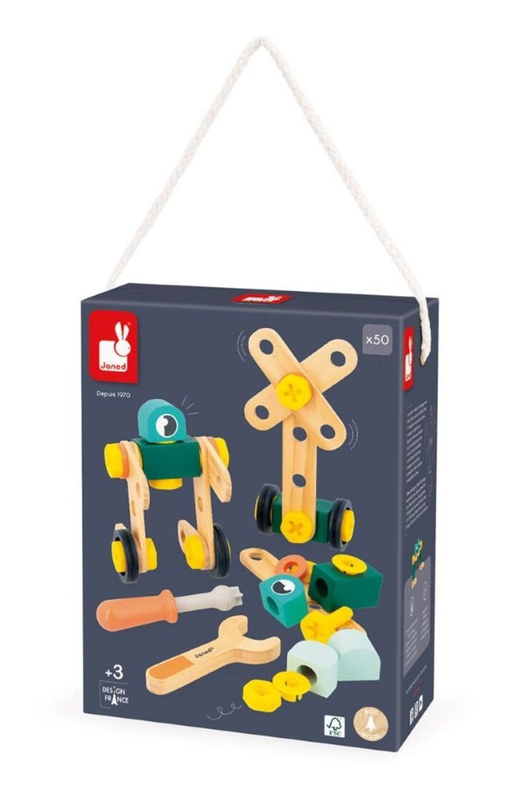 Janod, Brico'kids, zestaw konstruktora, 50 elementów