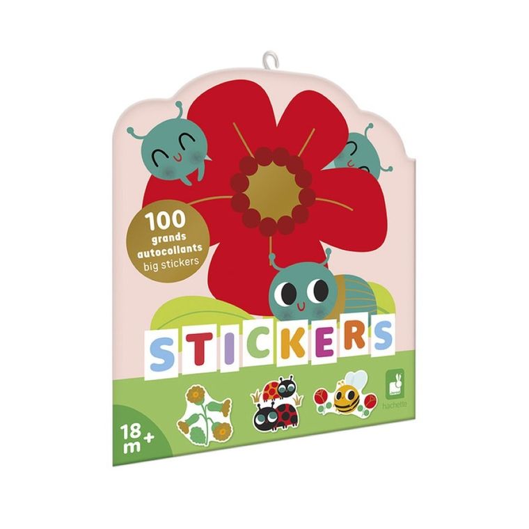 Janod, duże naklejki, zwierzęta w ogrodzie, 100 szt.