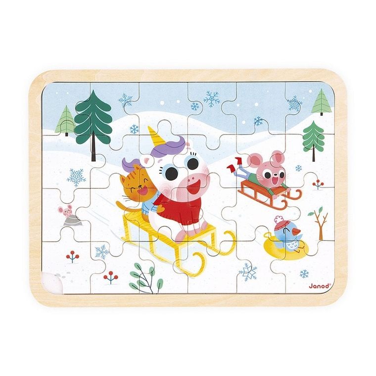 Janod, Góry, puzzle drewniane, 24 elementy