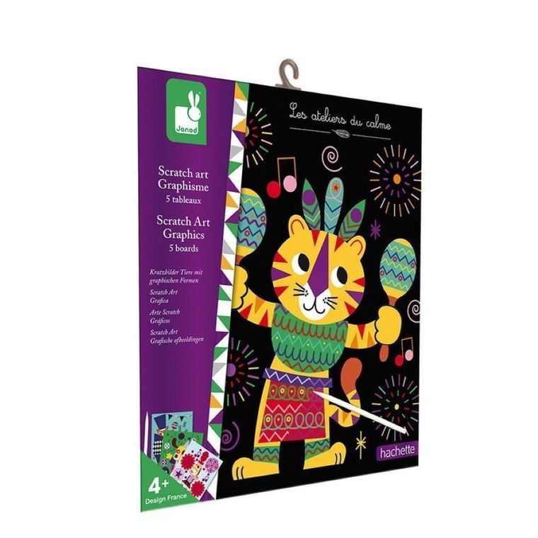 Janod, Graficzne zwierzątka do zdrapywania, zestaw kreatywny