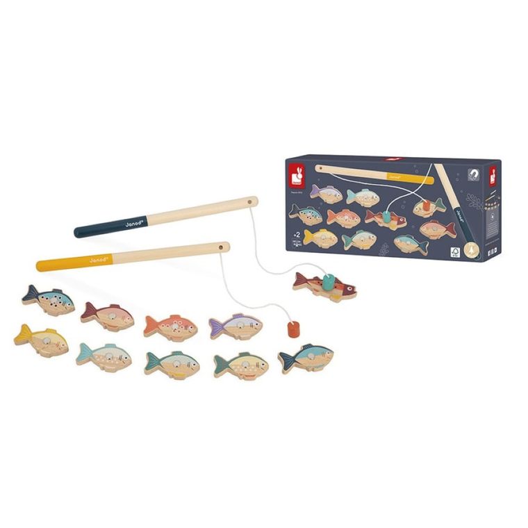 Janod, łowienie rybek, drewniana gra zręcznościowa