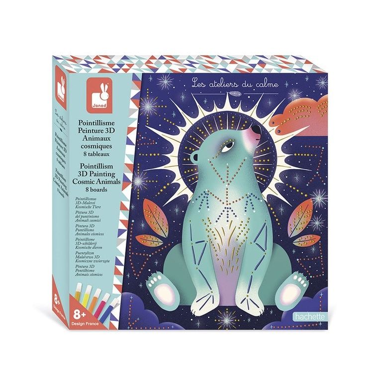 Janod, Malowanie kropkami, Kosmiczne zwierzęta, zestaw kreatywny