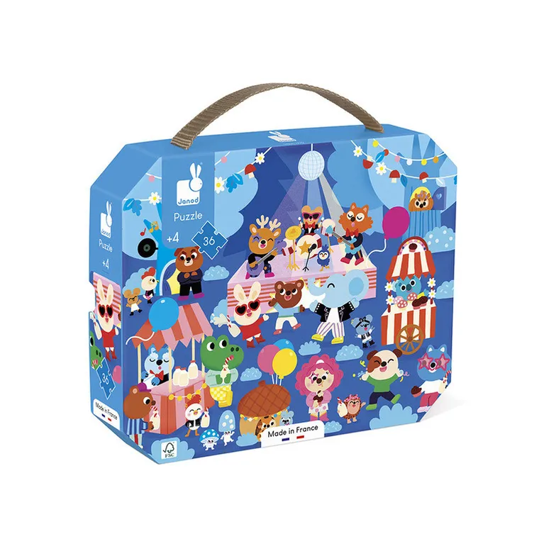 Janod, Przyjęcie, puzzle w walizce, 36 elementów