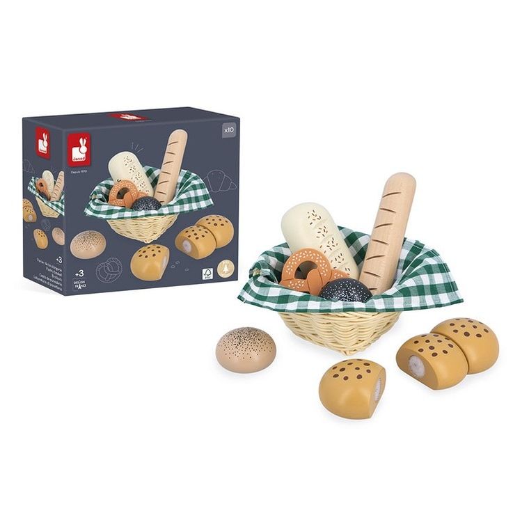 Janod, Shiny Grandma, koszyk z pieczywem z drewna