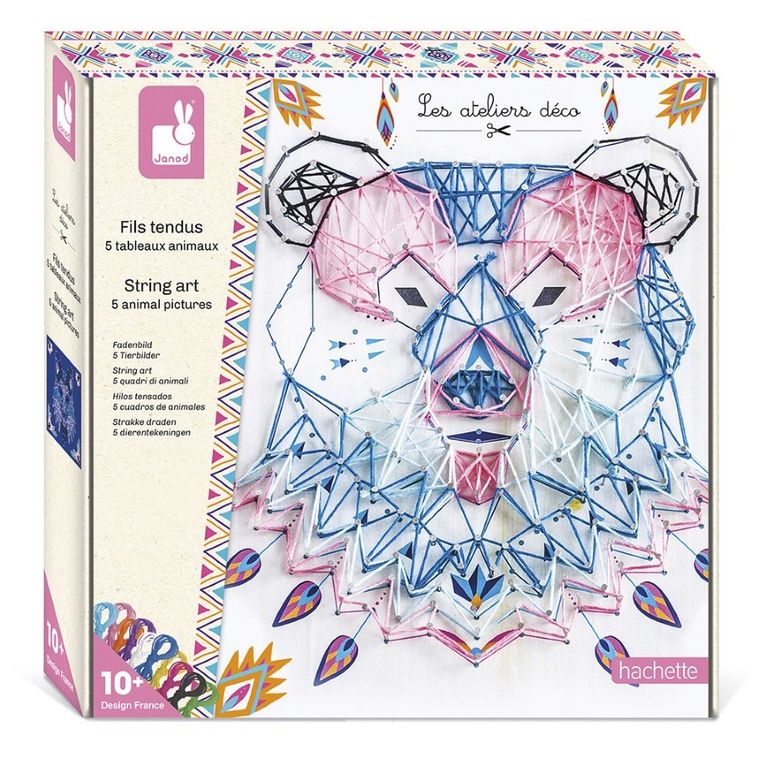 Janod, String Art, Zwierzęta, przeplatanka 3D, zestaw kreatywny