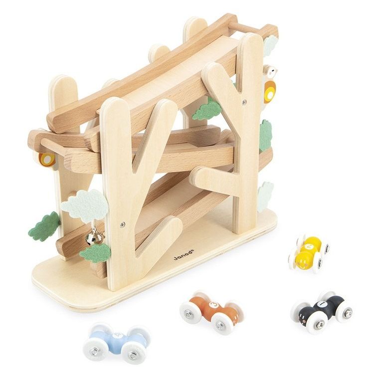 Janod, Sweet Cocoon, drewniany kulodrom, rampa wyścigowa dla mrówek