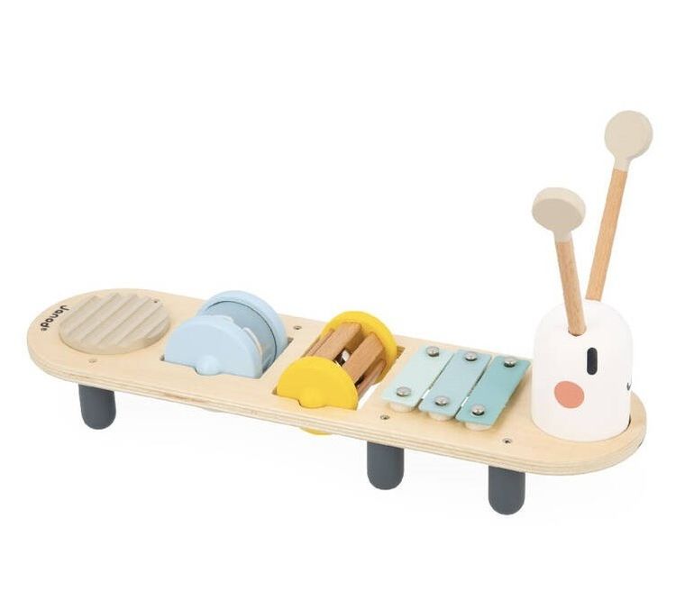 Janod, Sweet Cocoon, Dżdżownica, drewniany muzyczny ministolik, 12 m+