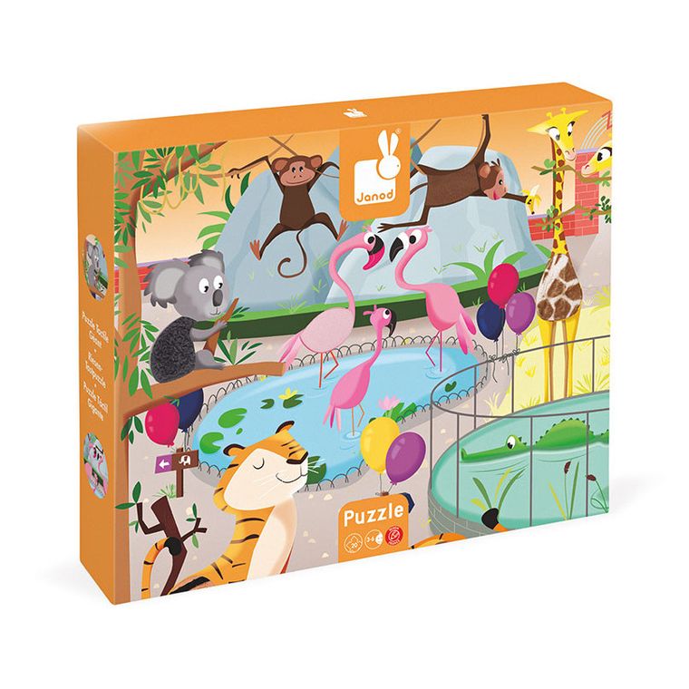 Janod, Wycieczka do zoo, puzzle sensoryczne, 20 elementów