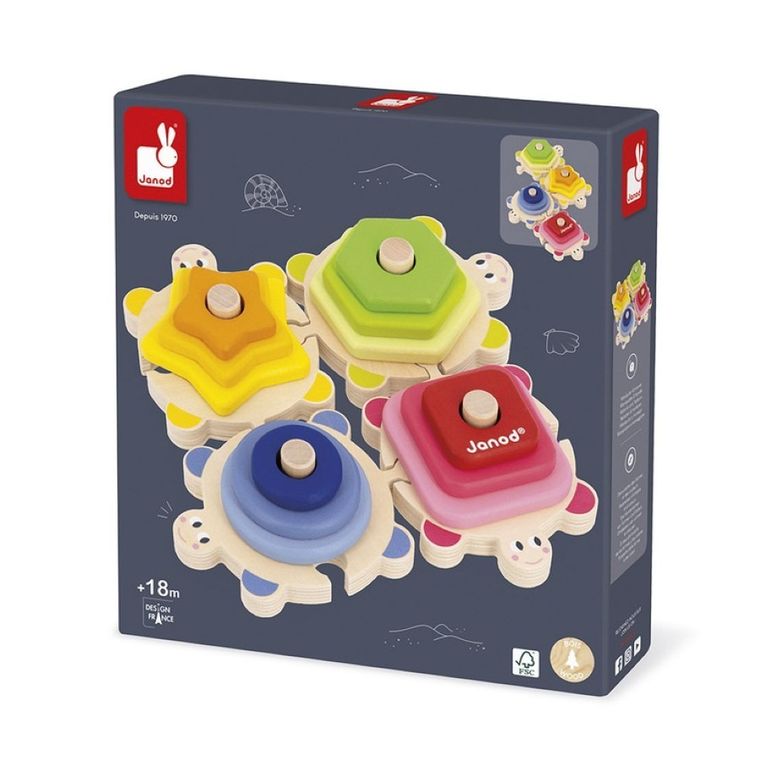 Janod, Żółwie, układanka drewniana, piramida