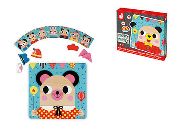 Janod, Zwierzątka, magnetyczna układanka, drewniana