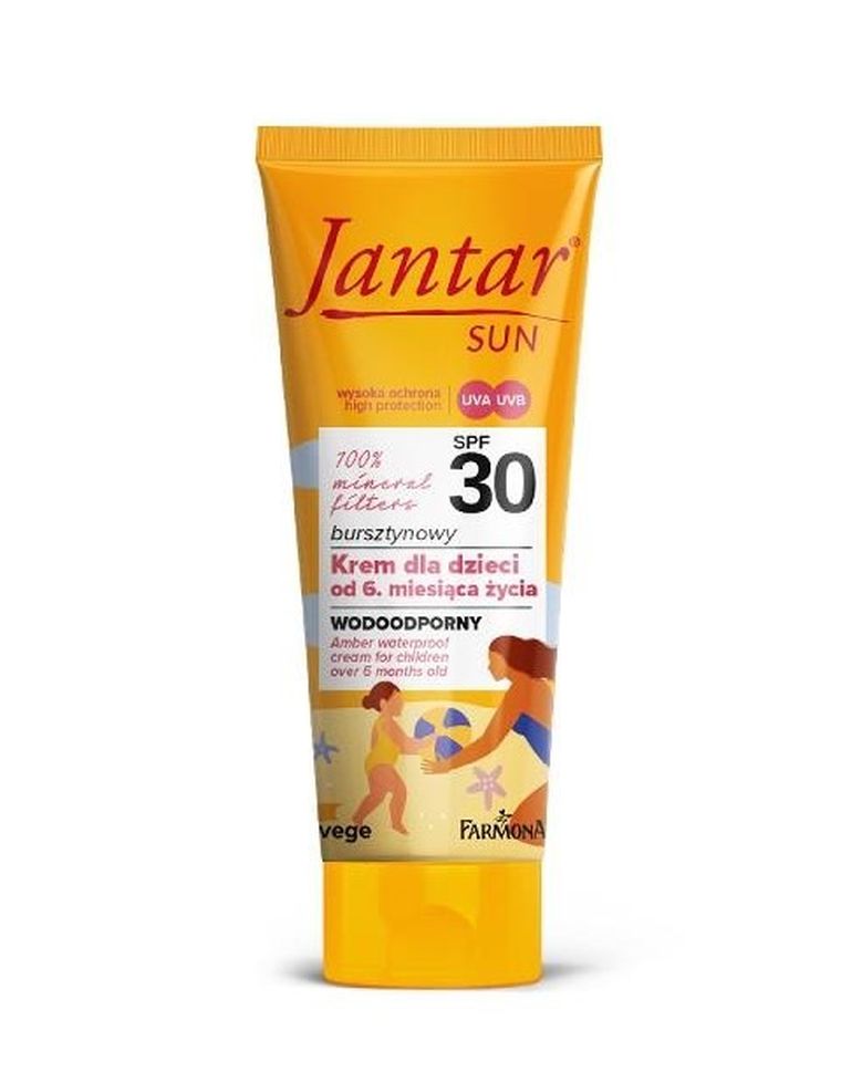 Jantar Sun, bursztynowy krem wodoodporny dla dzieci 6m+, SPF 30, 50 ml