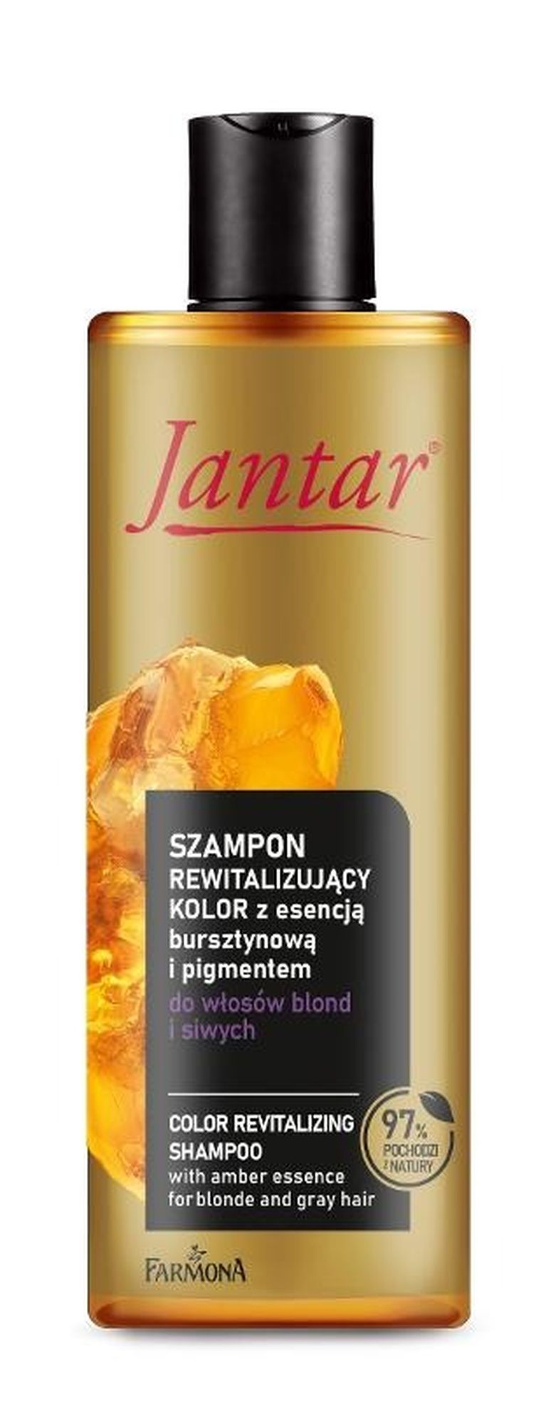 Jantar, szampon rewitalizujący kolor z esencją bursztynową, do włosów blond i siwych, 300 ml