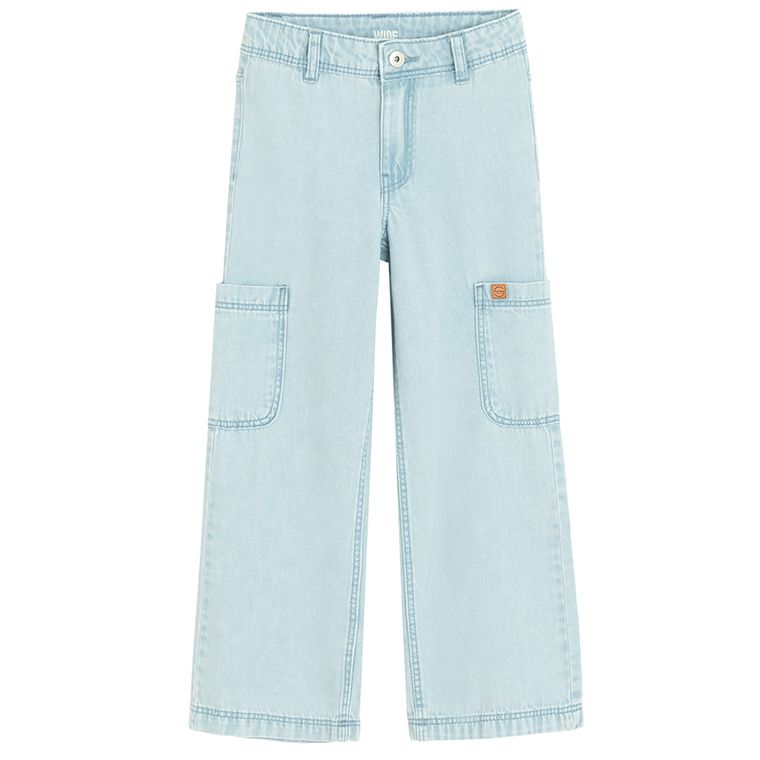 Jasnoniebieskie jeansy wide leg z regulacją Cool Club