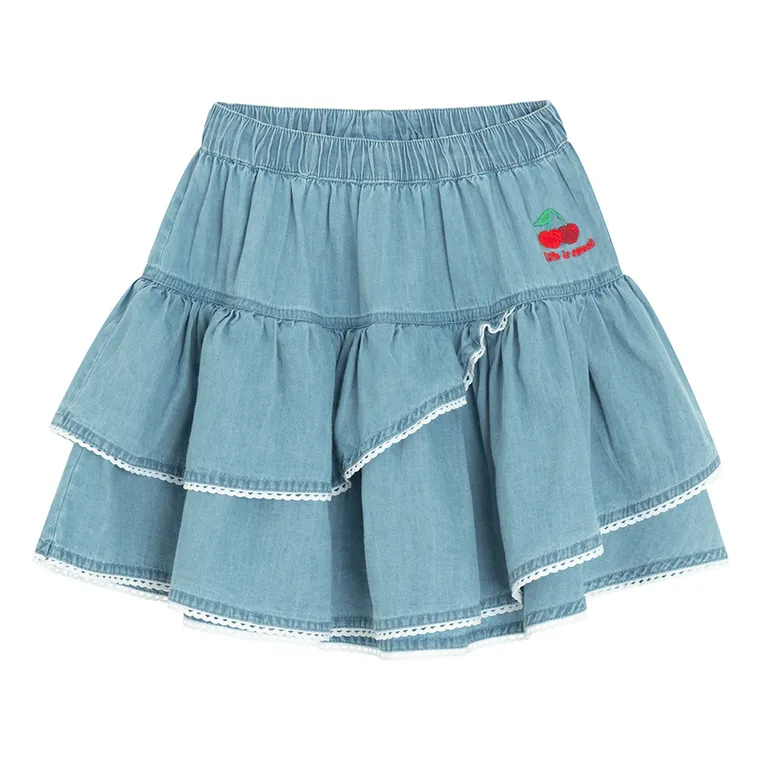 Jeansowa spódnica z falbankami Cool Club