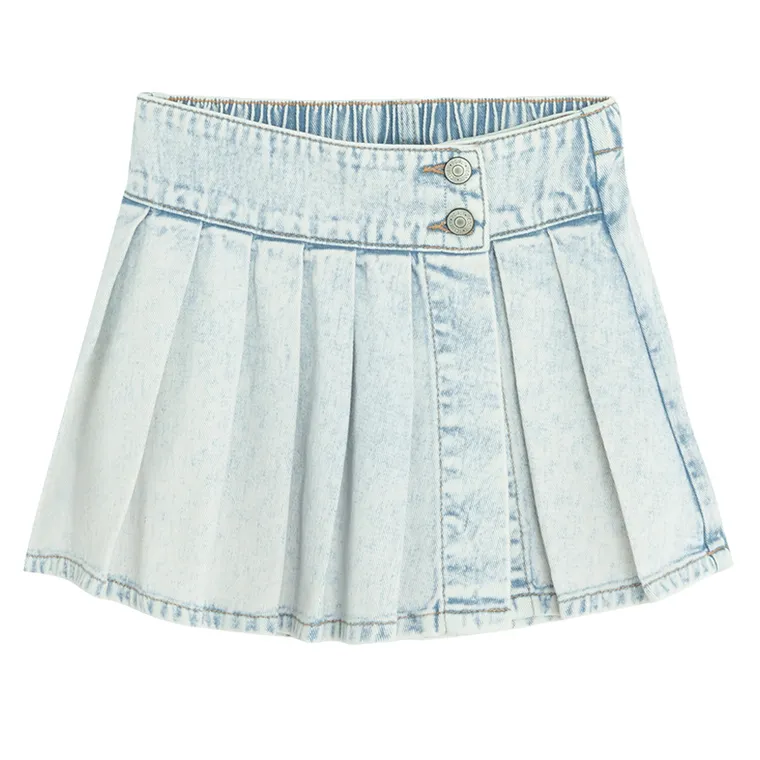 Jeansowe spódnico-spodenki z plisami Cool Club