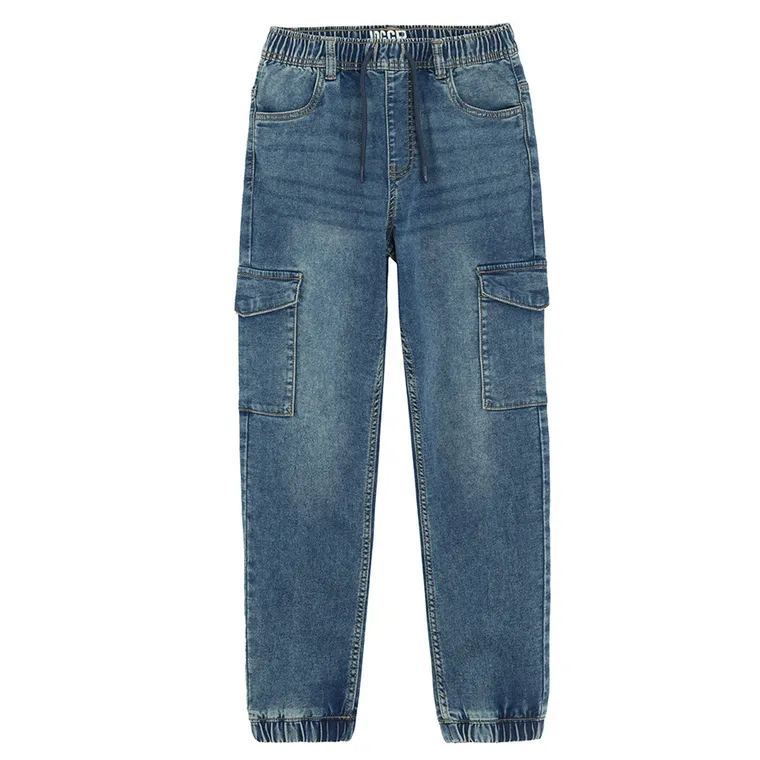 Jeansowe spodnie jogger z regulacją Cool Club