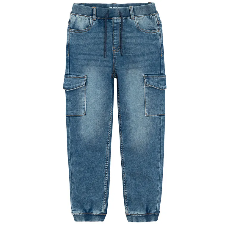 Jeansowe spodnie o kroju jogger z regulacją Cool Club