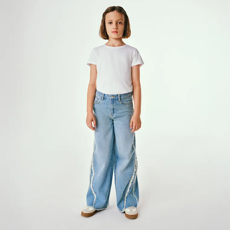 Jeansowe spodnie very wide z regulacją Cool Club