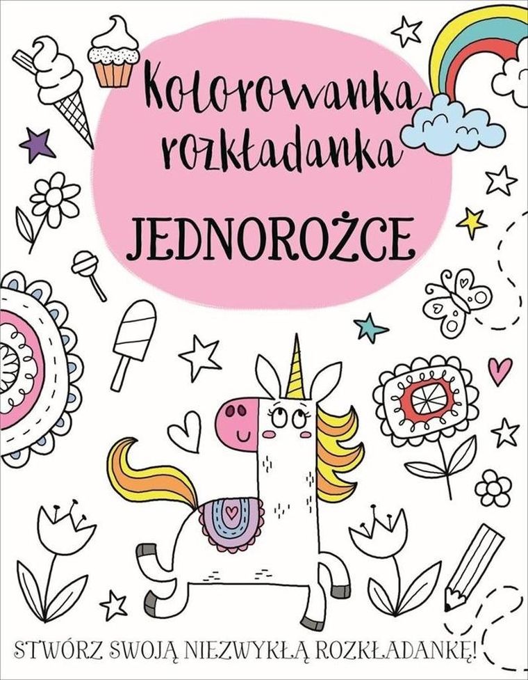 Jednorożce. Kolorowanka rozkładanka