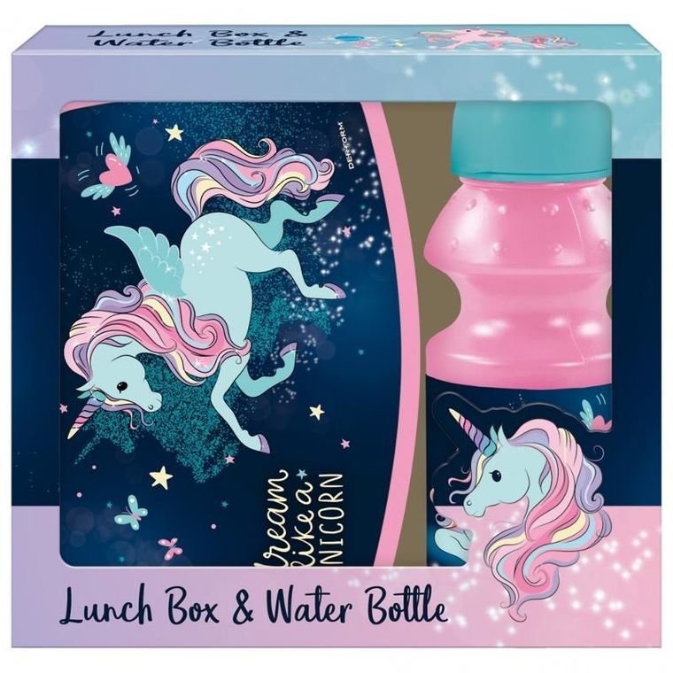 Jednorożec, lunchbox + bidon