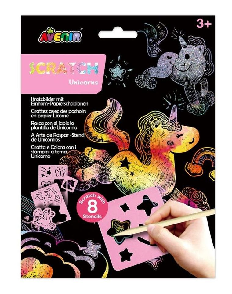 Jednorożec. Wydrapywanki z szablonami