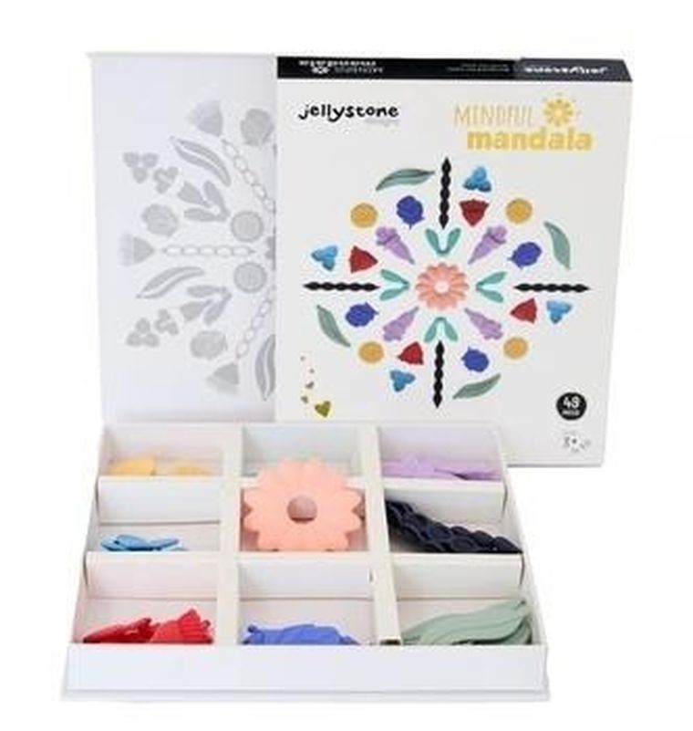Jellystone Designs, Mindful Mandala Vivid, silikonowa układanka, zabawka sensoryczna