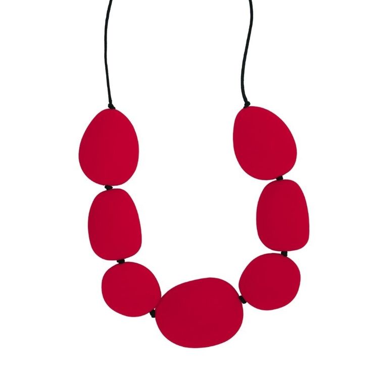 Jellystone, Kamienie, gryzak-naszyjnik silikonowy, czerwony