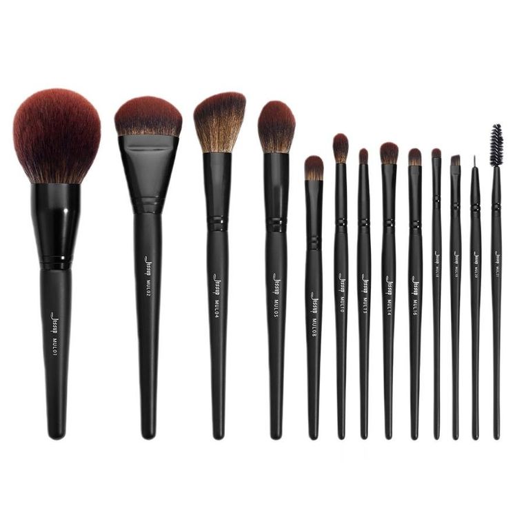 Jessup, Makeup Lover Makeup Brush Collection, zestaw pędzli do makijażu, Phantom Black, 13 szt.