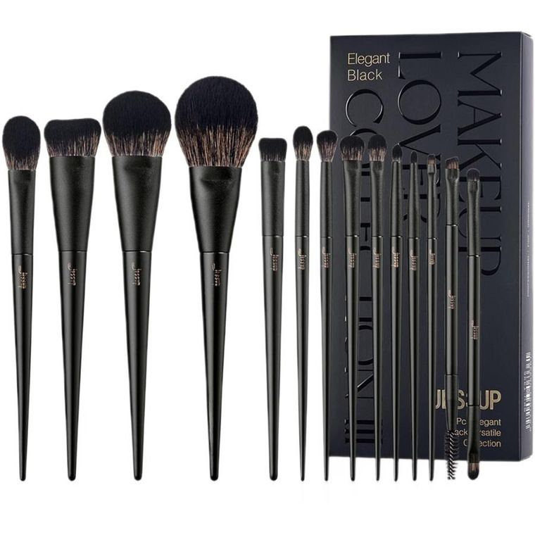 JESSUP, Matte Black Versatile Brush Collection, zestaw pędzli do makijażu, T336, 14 szt.