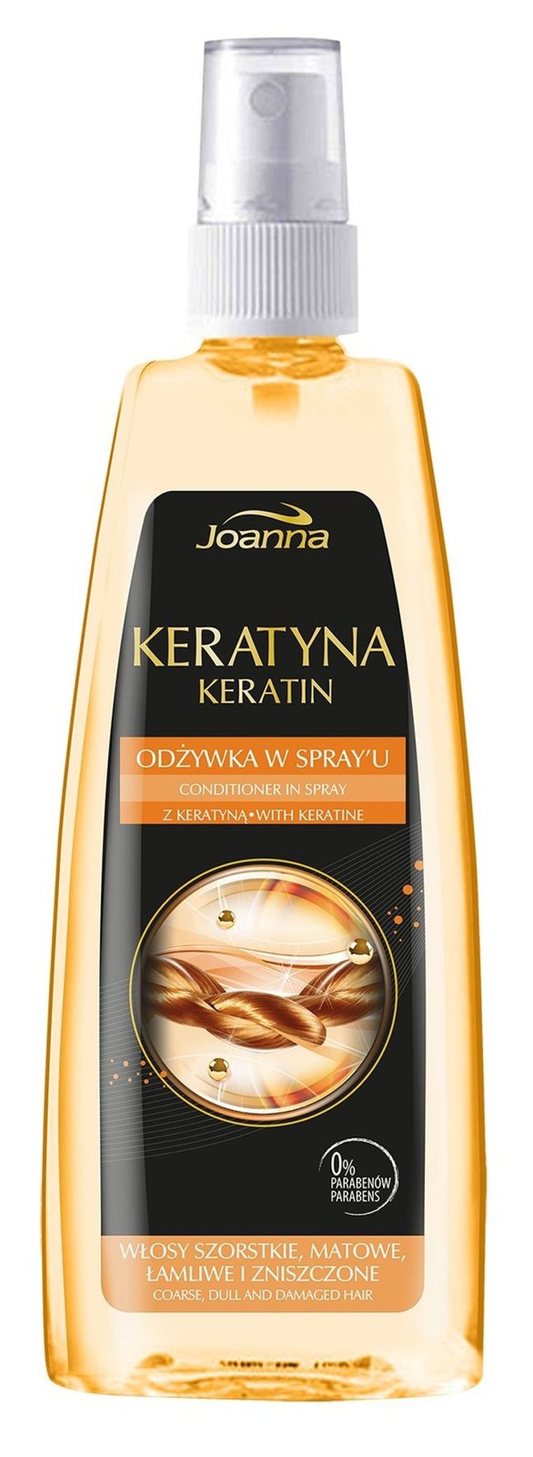Joanna, Keratyna, odżywka-spray do włosów szorstkich i zniszczonych, 150 ml