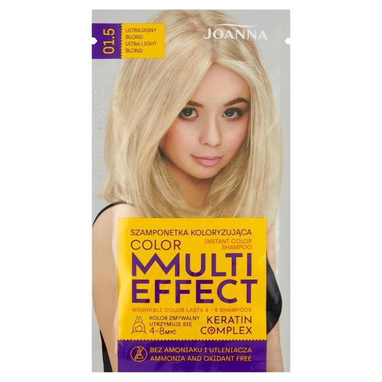 Joanna, Multi Effect Color, szamponetka koloryzująca, 01.5 Ultrajasny Blond, 35 g