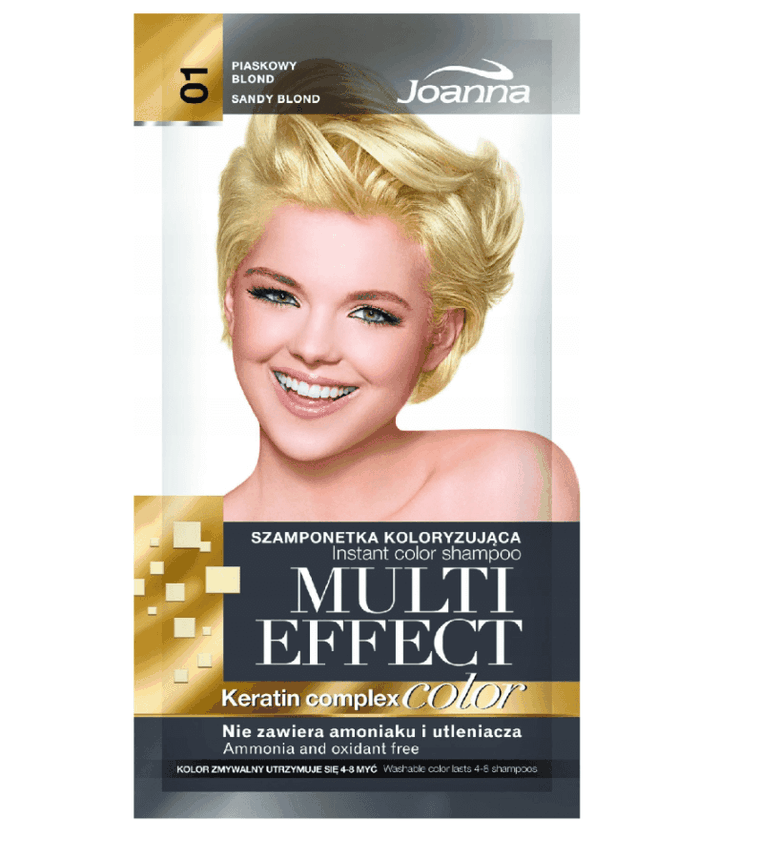 Joanna, Multi Effect, szamponetka koloryzująca, 01 Piaskowy Blond, 35 g
