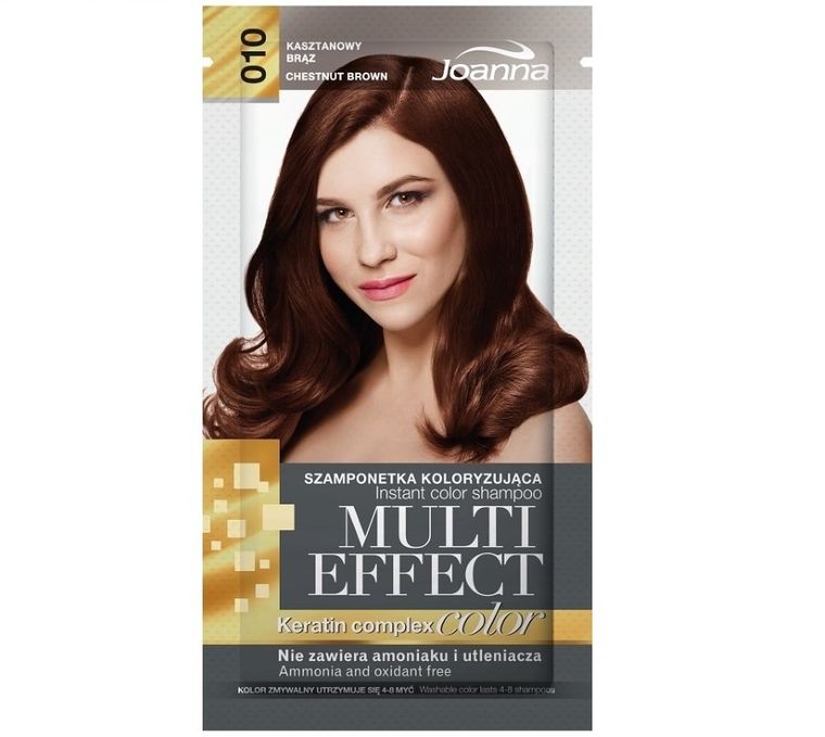 Joanna, Multi Effect, szamponetka koloryzująca, 010 Kasztanowy Brąz, 35 g