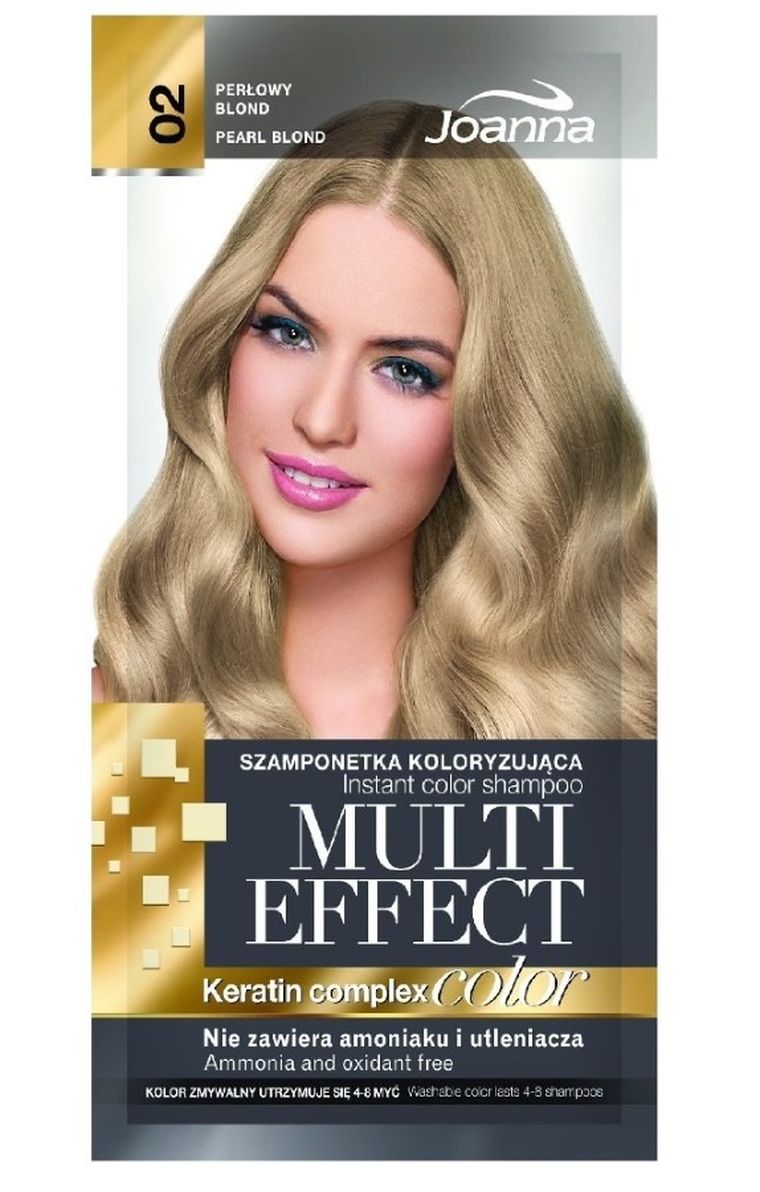 Joanna, Multi Effect, szamponetka koloryzująca, 02 Perłowy Blond, 35 g